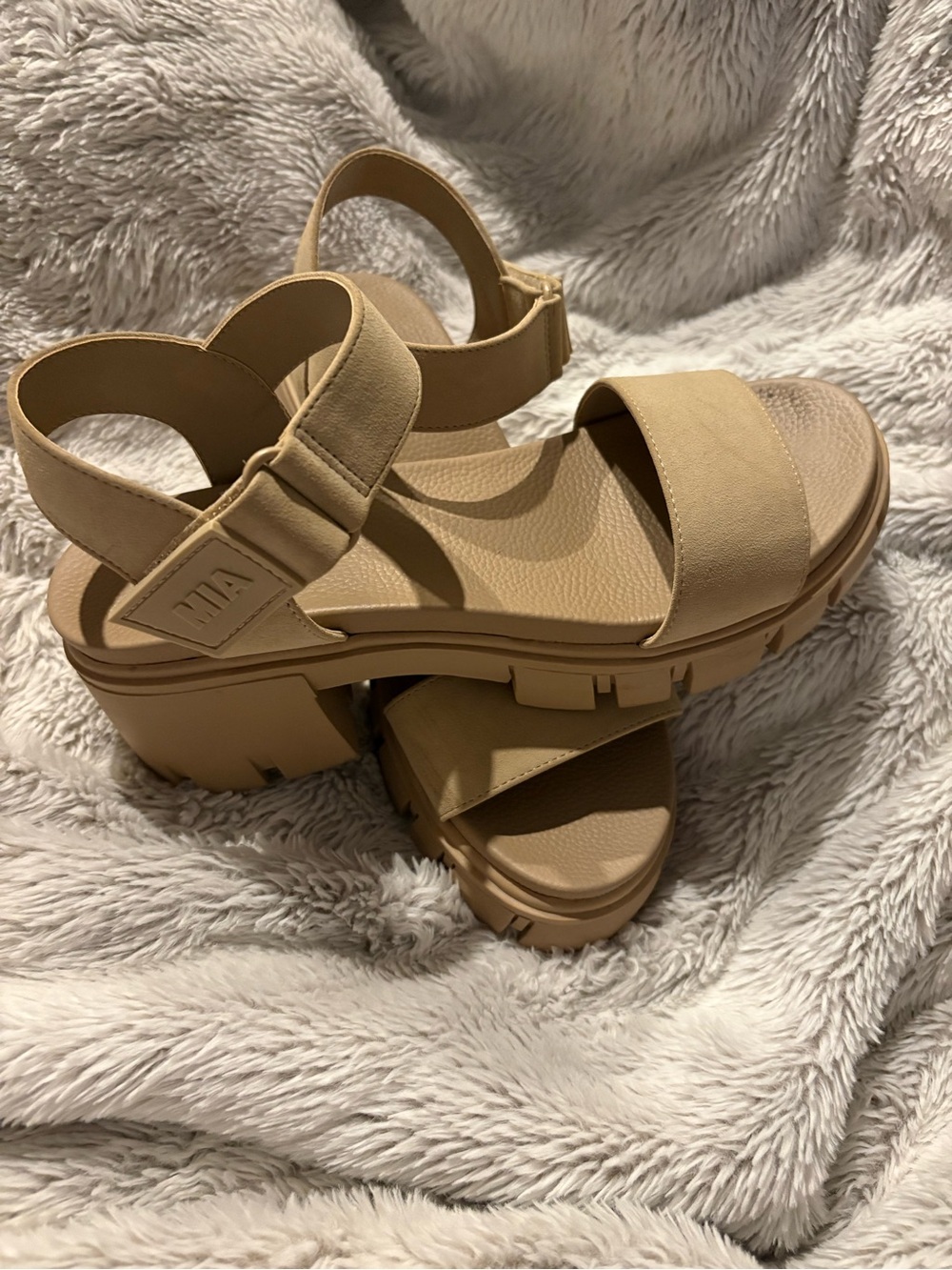 MIA Chunky Tan Platform Sandals
